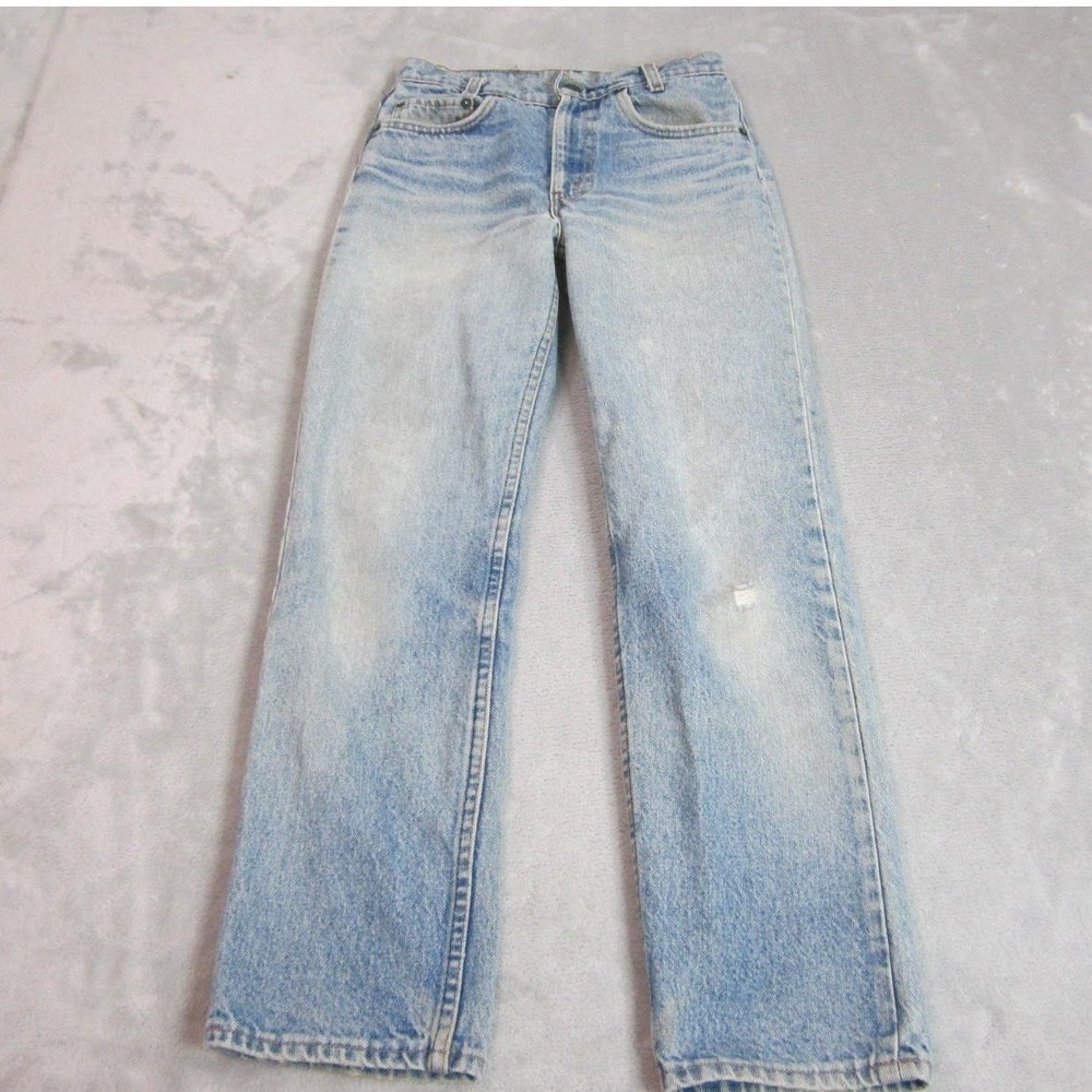 Levi's Vintage Straight Leg Jeans Womens 25 Light Blue Good Distressed 90s Denim